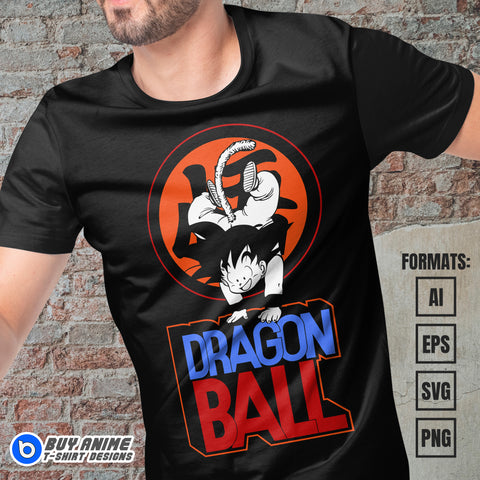 Goku Dragon Ball Vector T-shirt Design Template #2