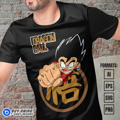 Goku Dragon Ball Vector T-shirt Design Template #3