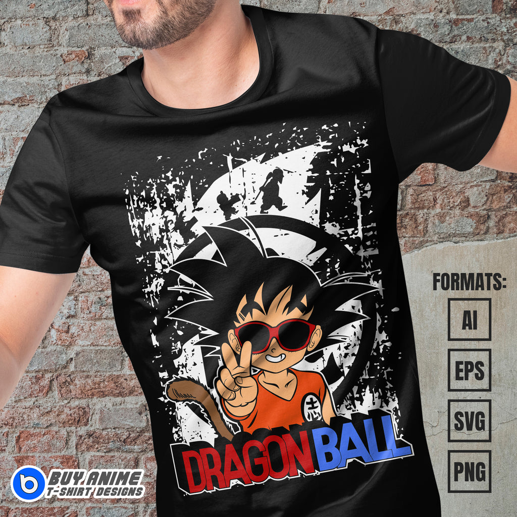 Goku Dragon Ball Vector T-shirt Design Template #4