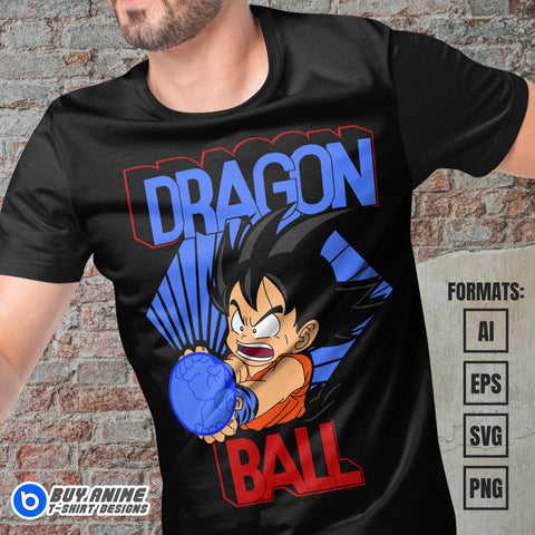 Goku Dragon Ball Vector T-shirt Design Template