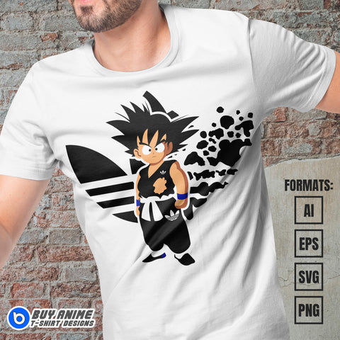 Goku x Adidas Dragon Ball Vector T-shirt Design Template