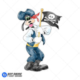 Goofy Pirate Watercolor Clipart PNG Hand Drawn Illustration