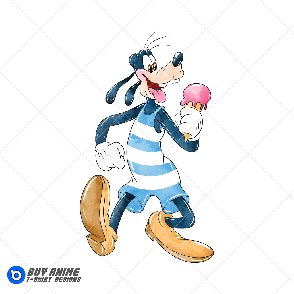 Goofy Summer Watercolor Clipart PNG Hand Drawn Illustration