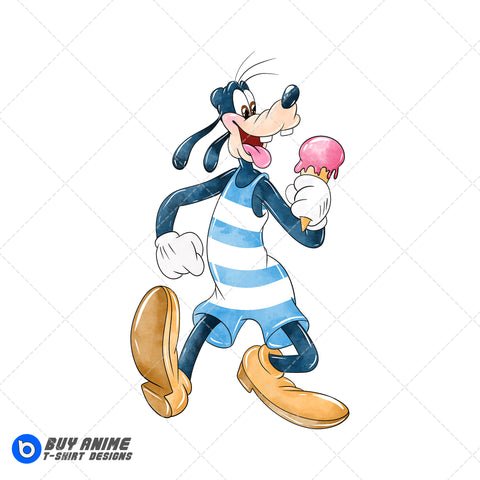 Goofy Summer Watercolor Clipart PNG Hand Drawn Illustration