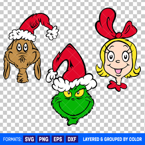 Grinch And Friends Christmas Bundle SVG Cut Files for Cricut and Silhouette