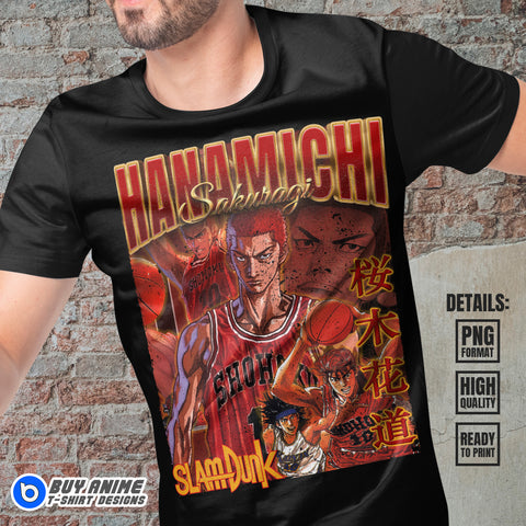 Hanamichi Sakuragi Slam Dunk Anime Bootleg T-shirt Design