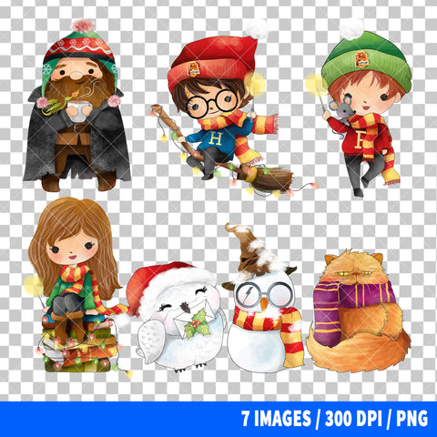 Harry Potter Christmas Clipart PNG Bundle