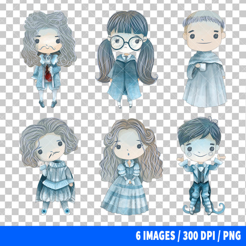 Harry Potter Hogwarts Ghosts Clipart PNG Bundle