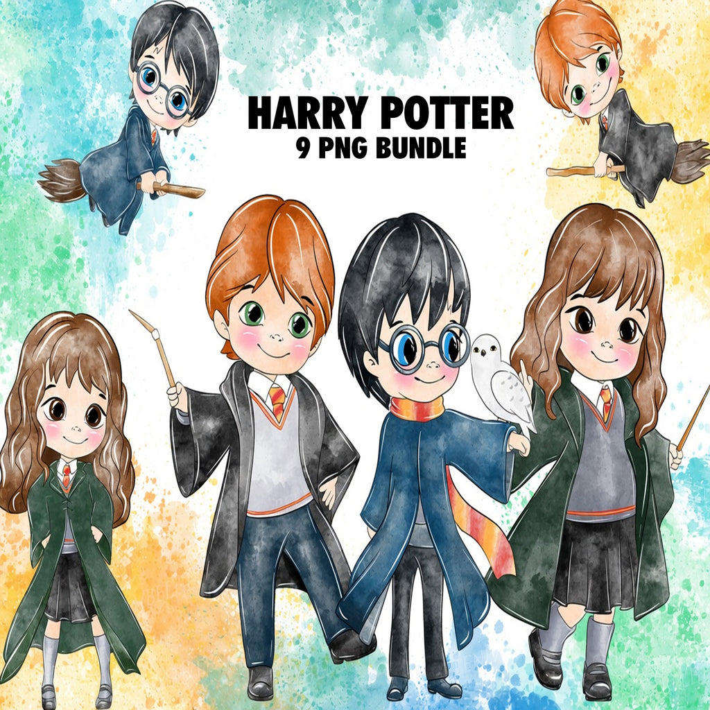 Harry Potter Watercolor Clipart PNG Bundle #6