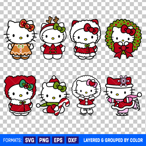 Hello Kitty Christmas Bundle SVG Cut Files for Cricut and Silhouette