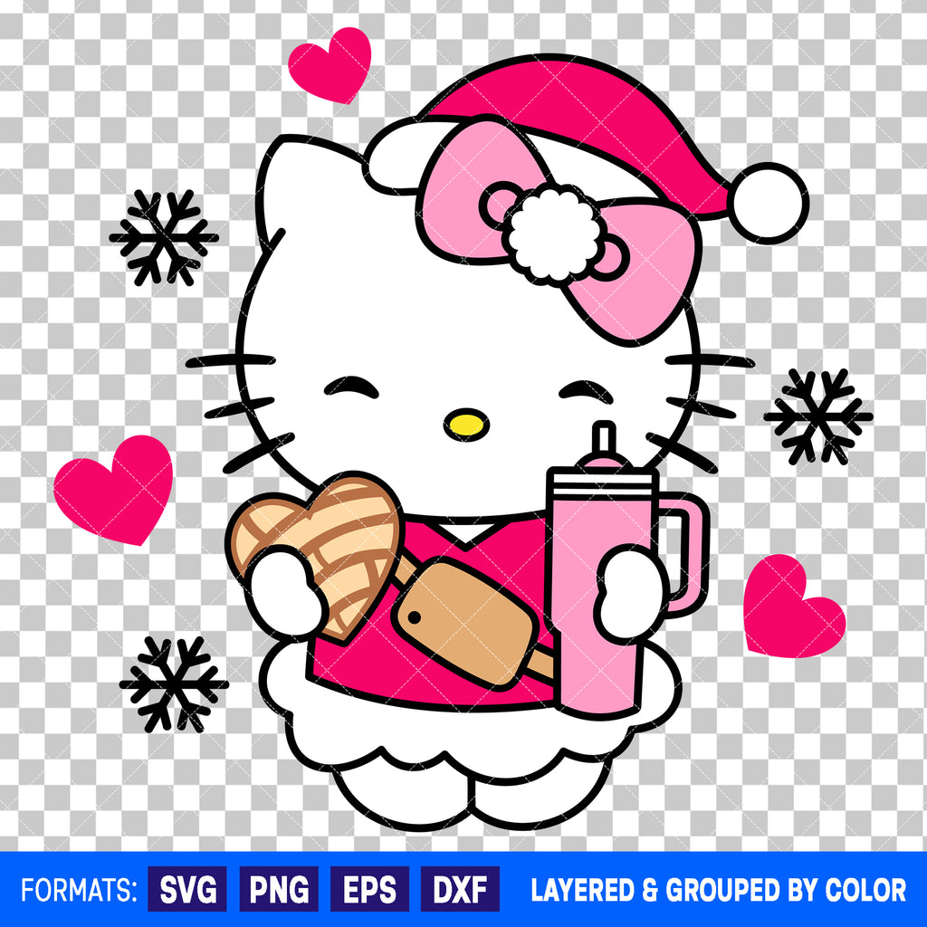 Hello Kitty Christmas SVG Cut File for Cricut and Silhouette #3