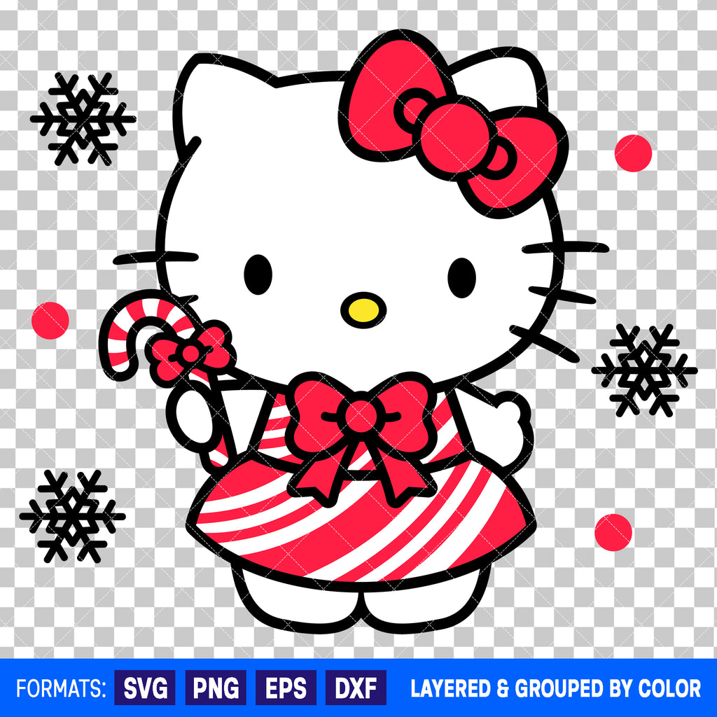 Hello Kitty Christmas SVG Cut File for Cricut and Silhouette