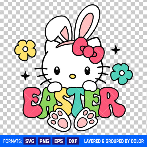 Hello Kitty Easter SVG Cut File for Cricut and Silhouette #2