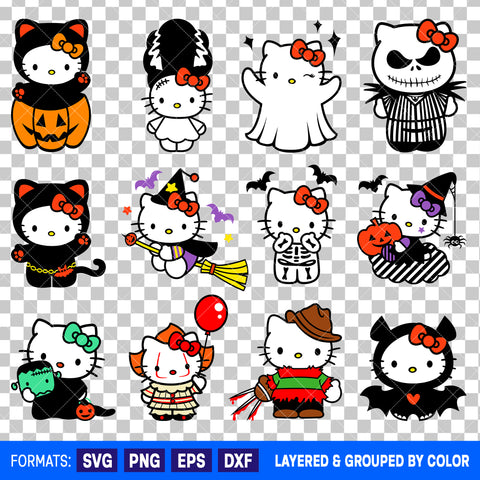 Hello Kitty Halloween Bundle SVG Cut Files for Cricut and Silhouette