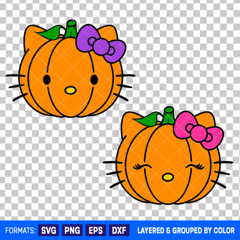 Hello Kitty Pumpkin Halloween Bundle SVG Cut Files for Cricut and Silhouette