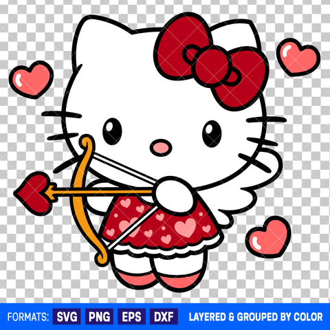 Hello Kitty Valentines Day SVG Cut File for Cricut and Silhouette #4