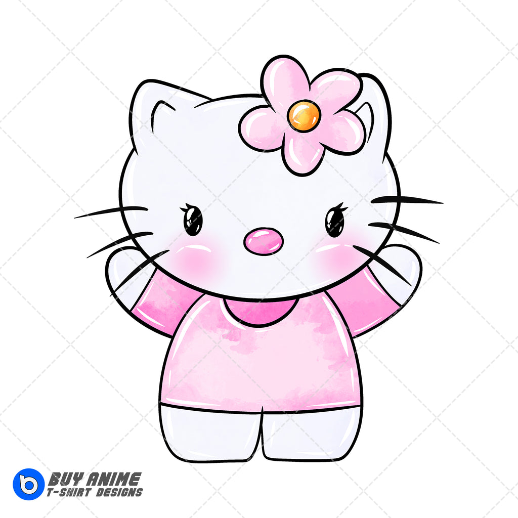 Hello Kitty Watercolor Clipart PNG Hand Drawn Illustration