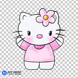 Hello Kitty Watercolor Clipart PNG Hand Drawn Illustration