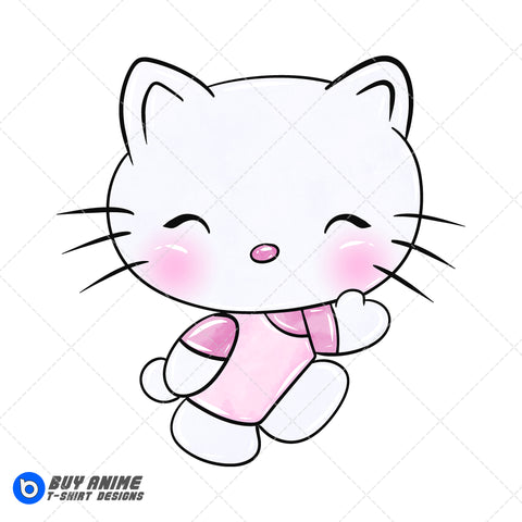 Hello Kitty Watercolor Clipart PNG Hand Drawn Illustration #5