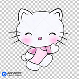 Hello Kitty Watercolor Clipart PNG Hand Drawn Illustration #5