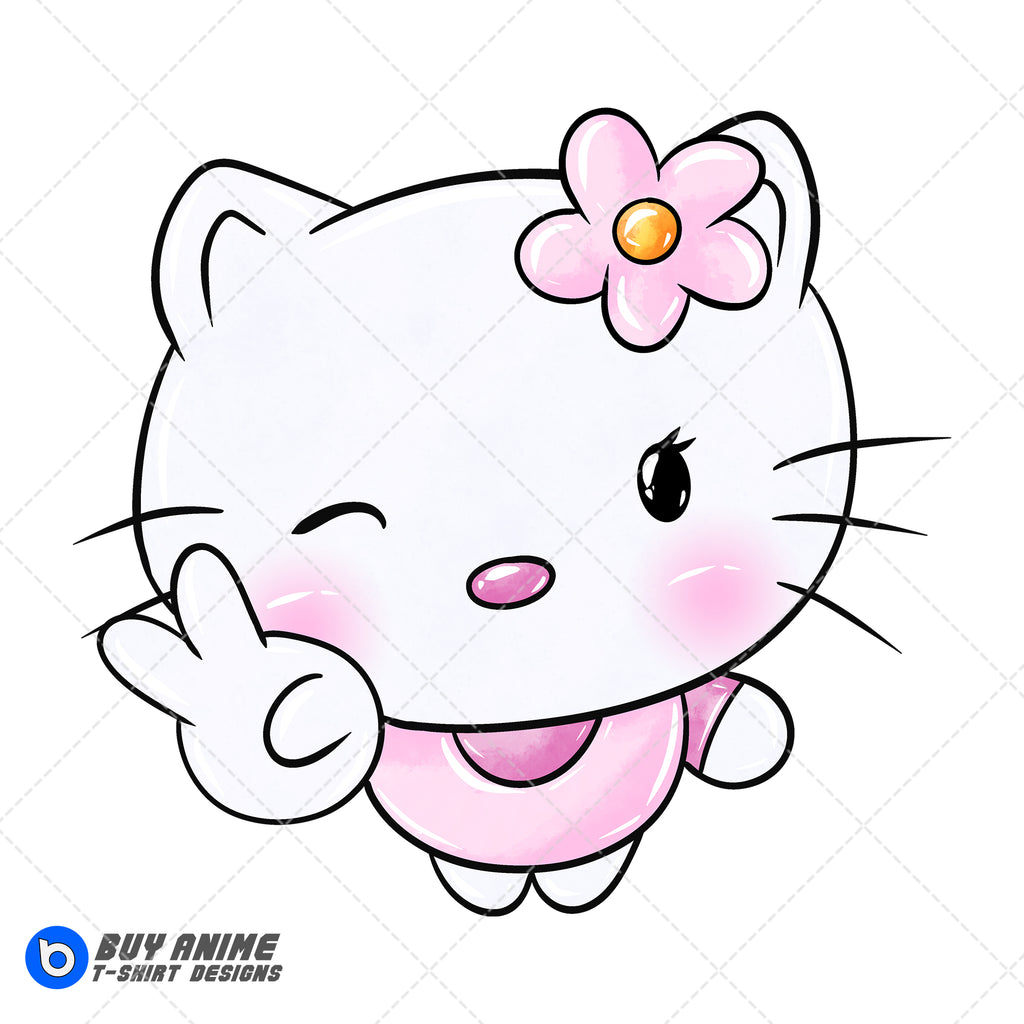 Hello Kitty Watercolor Clipart PNG Hand Drawn Illustration #6
