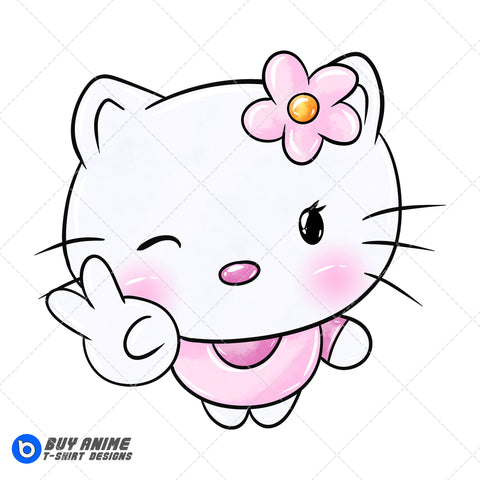 Hello Kitty Watercolor Clipart PNG Hand Drawn Illustration #6