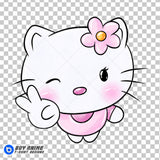 Hello Kitty Watercolor Clipart PNG Hand Drawn Illustration #6