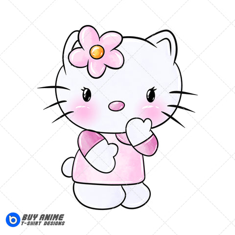 Hello Kitty Watercolor Clipart PNG Hand Drawn Illustration #7