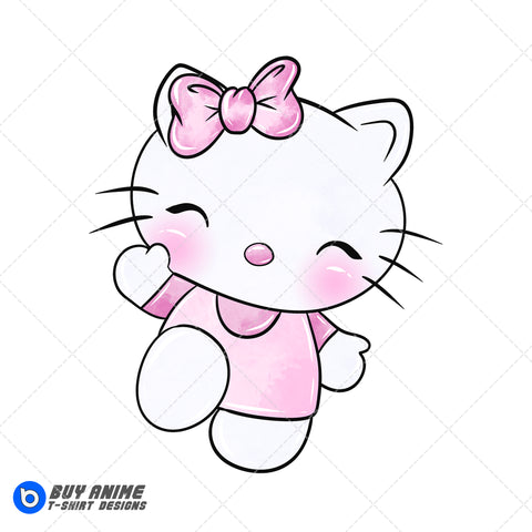 Hello Kitty Watercolor Clipart PNG Hand Drawn Illustration #8