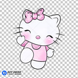 Hello Kitty Watercolor Clipart PNG Hand Drawn Illustration #8
