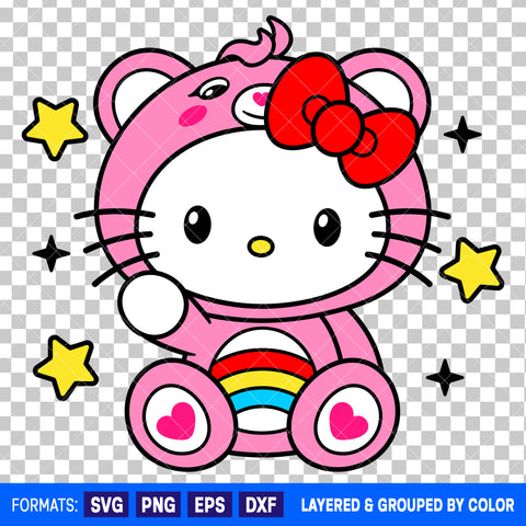 Hello Kitty x Care Bear SVG Cut File for Cricut and Silhouette