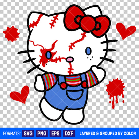 Hello Kitty x Chucky Horror Halloween SVG Cut File for Cricut and Silhouette #2