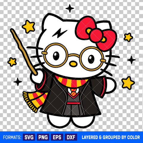 Hello Kitty x Harry Potter SVG Cut File for Cricut and Silhouette