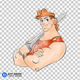 Hercules Watercolor Clipart PNG Hand Drawn Illustration #2