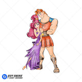 Hercules and Megara Watercolor Clipart PNG Hand Drawn Illustration
