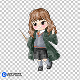Hermione Harry Potter Watercolor Clipart PNG Hand Drawn Illustration