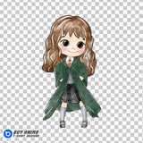 Hermione Harry Potter Watercolor Clipart PNG Hand Drawn Illustration #2