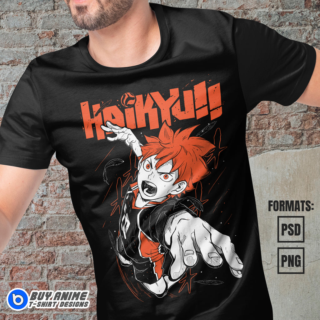 Hinata Shoyo Haikyuu Anime Vector T-shirt Design Template