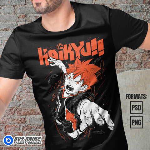 Hinata Shoyo Haikyuu Anime Vector T-shirt Design Template