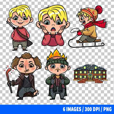 Home Alone Clipart PNG Bundle