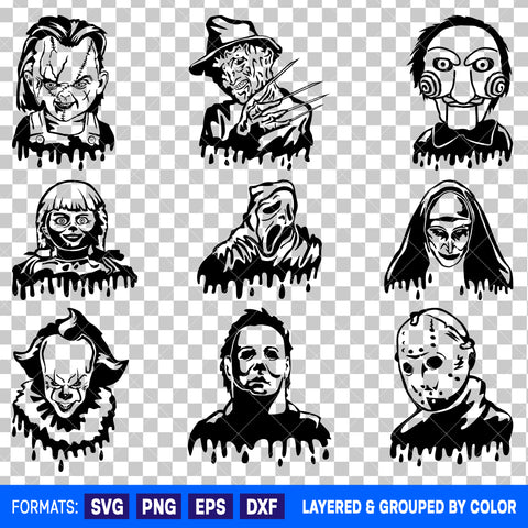 Horror Characters Halloween Bundle SVG Cut Files for Cricut and Silhouette #2