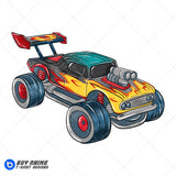Hot Wheels Watercolor Clipart PNG Hand Drawn Illustration