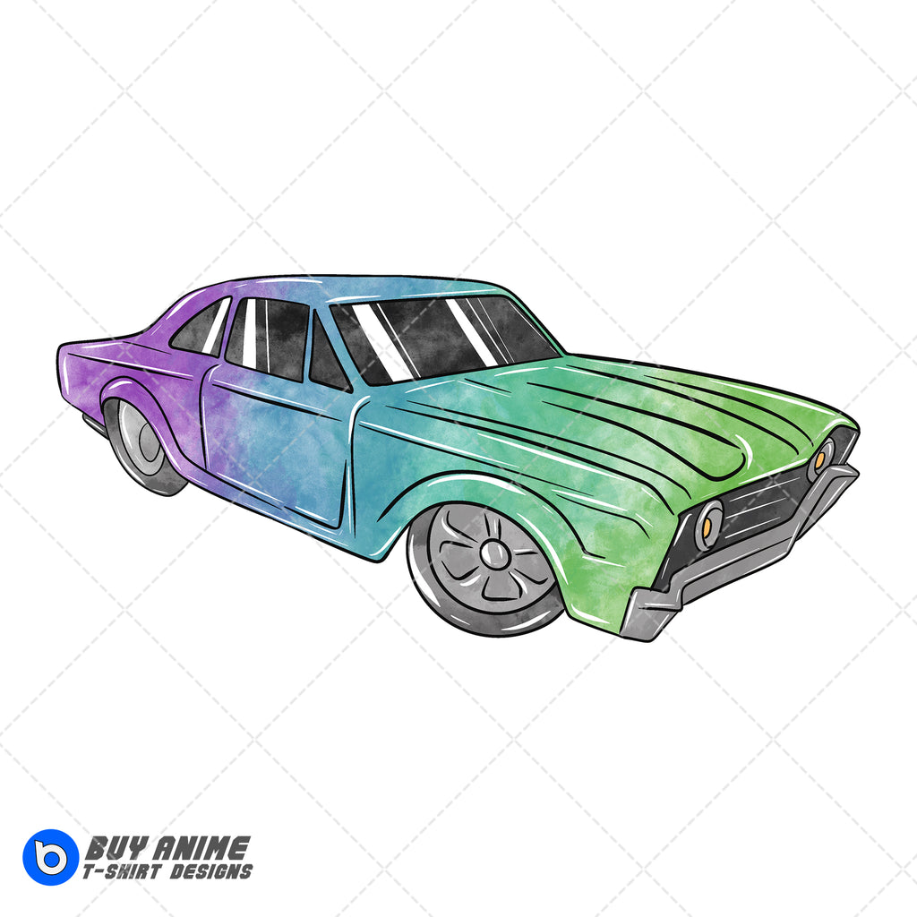 Hot Wheels Watercolor Clipart PNG Hand Drawn Illustration #2