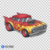 Hot Wheels Watercolor Clipart PNG Hand Drawn Illustration #3