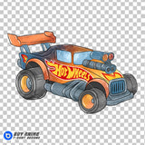Hot Wheels Watercolor Clipart PNG Hand Drawn Illustration #4