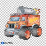 Hot Wheels Watercolor Clipart PNG Hand Drawn Illustration #5