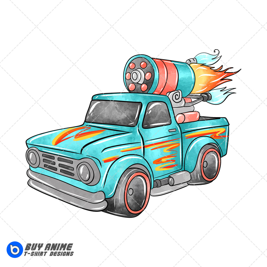 Hot Wheels Watercolor Clipart PNG Hand Drawn Illustration #7