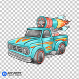 Hot Wheels Watercolor Clipart PNG Hand Drawn Illustration #7