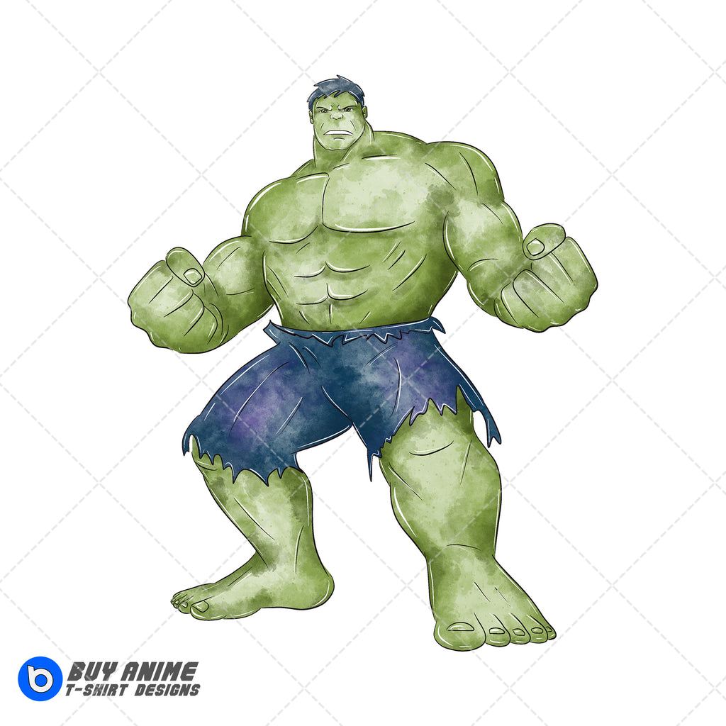 Hulk Watercolor Clipart PNG Hand Drawn Illustration