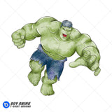 Hulk Watercolor Clipart PNG Hand Drawn Illustration #4